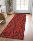 LOOMLAN Rugs Elowira Red Washable Indoor-Outdoor Rug