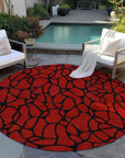 LOOMLAN Rugs Elowira Red Washable Indoor-Outdoor Rug