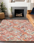 LOOMLAN Rugs Elyndra Orange Washable Indoor-Outdoor Rug