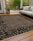 LOOMLAN Rugs Elyvia Brown Washable Indoor-Outdoor Rug