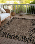 LOOMLAN Rugs Elyvia Brown Washable Indoor-Outdoor Rug