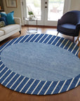 LOOMLAN Rugs Ember Blue Washable Indoor-Outdoor Rug