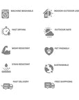LOOMLAN Rugs Ember Silver Washable Indoor-Outdoor Rug