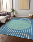 LOOMLAN Rugs Ember Teal Washable Indoor-Outdoor Rug