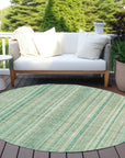 LOOMLAN Rugs Emberith Teal Washable Indoor-Outdoor Rug