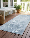 LOOMLAN Rugs Enoa Blue Washable Indoor-Outdoor Rug