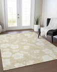 LOOMLAN Rugs Ensa Beige Washable Indoor-Outdoor Rug