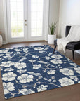 LOOMLAN Rugs Ensa Navy Washable Indoor-Outdoor Rug