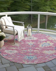 LOOMLAN Rugs Eugene Pink Washable Indoor-Outdoor Rug