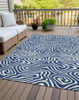 LOOMLAN Rugs Evalora Blue Washable Indoor-Outdoor Rug