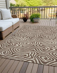 LOOMLAN Rugs Evalora Brown Washable Indoor-Outdoor Rug
