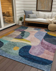 LOOMLAN Rugs Evan Green Washable Indoor-Outdoor Rug