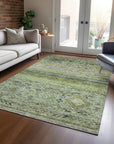 LOOMLAN Rugs Fariza Green Washable Indoor-Outdoor Rug