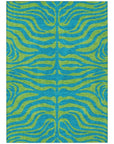 LOOMLAN Rugs Fernelle Teal Washable Indoor-Outdoor Rug
