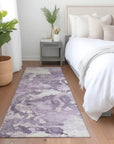 LOOMLAN Rugs Ferren Purple Washable Indoor-Outdoor Rug