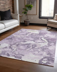 LOOMLAN Rugs Ferren Purple Washable Indoor-Outdoor Rug