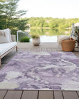 LOOMLAN Rugs Ferren Purple Washable Indoor-Outdoor Rug
