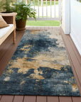 LOOMLAN Rugs Fibra Blue Washable Indoor-Outdoor Rug