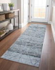 LOOMLAN Rugs Flamara Blue Washable Indoor-Outdoor Rug