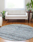 LOOMLAN Rugs Flamara Blue Washable Indoor-Outdoor Rug