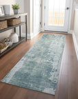 LOOMLAN Rugs Fyerra Teal Washable Indoor-Outdoor Rug