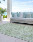 LOOMLAN Rugs Geneva Green Washable Indoor-Outdoor Rug