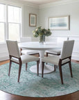 LOOMLAN Rugs Geneva Teal Washable Indoor-Outdoor Rug