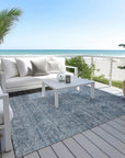 LOOMLAN Rugs Glenra Blue Washable Indoor-Outdoor Rug