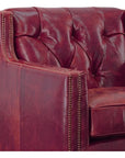 Henry Grain Red Leather Large Swivel Chair - LOOMLAN - Uptown Sebastian - Club Chairs