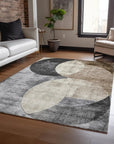 LOOMLAN Rugs Henry Pewter Washable Indoor-Outdoor Rug
