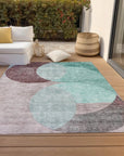 LOOMLAN Rugs Henry Teal Washable Indoor-Outdoor Rug