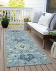 LOOMLAN Rugs Ilyara Blue Washable Indoor-Outdoor Rug