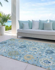 LOOMLAN Rugs Ilyara Blue Washable Indoor-Outdoor Rug