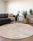 LOOMLAN Rugs Ilyara Pink Washable Indoor-Outdoor Rug