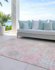 LOOMLAN Rugs Ilyara Pink Washable Indoor-Outdoor Rug