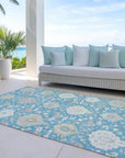 LOOMLAN Rugs Ilyara Teal Washable Indoor-Outdoor Rug