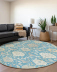 LOOMLAN Rugs Ilyara Teal Washable Indoor-Outdoor Rug