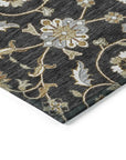 LOOMLAN Rugs Irene Black Washable Indoor-Outdoor Rug