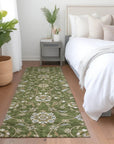 LOOMLAN Rugs Irene Green Washable Indoor-Outdoor Rug
