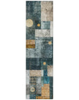 LOOMLAN Rugs Iris Teal Washable Indoor-Outdoor Rug