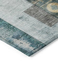 LOOMLAN Rugs Iris Teal Washable Indoor-Outdoor Rug