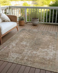 LOOMLAN Rugs Isadorae Brown Washable Indoor-Outdoor Rug