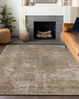 LOOMLAN Rugs Isadorae Brown Washable Indoor-Outdoor Rug