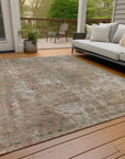 LOOMLAN Rugs Isadorae Brown Washable Indoor-Outdoor Rug
