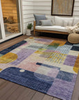 LOOMLAN Rugs Jude Purple Washable Indoor-Outdoor Rug