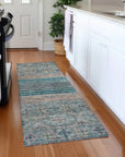 LOOMLAN Rugs Julissara Teal Washable Indoor-Outdoor Rug