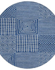 LOOMLAN Rugs Junia Blue Washable Indoor-Outdoor Rug