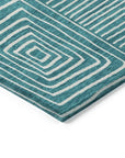 LOOMLAN Rugs Junia Teal Washable Indoor-Outdoor Rug