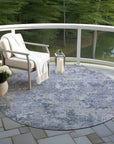 LOOMLAN Rugs Kairi Blue Washable Indoor-Outdoor Rug