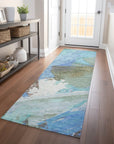 LOOMLAN Rugs Kashana Blue Washable Indoor-Outdoor Rug
